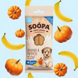 Soopa Vegansk Dental Sticks Banana & Pumpkin Puppy 4 Stk